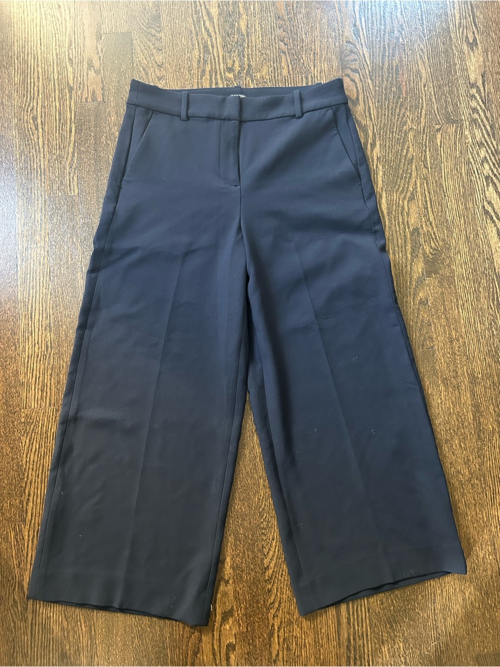 NWT J. Crew Sydney Navy Wide-Leg Ankle Cropped Trousers - Picture 2 of 6
